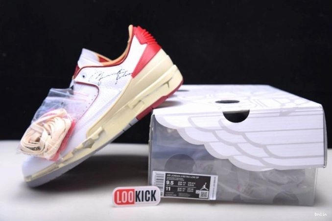 Bmlin shoes Jordan Off-White Red SP 2 Retro Low White DJ4375-106 0814